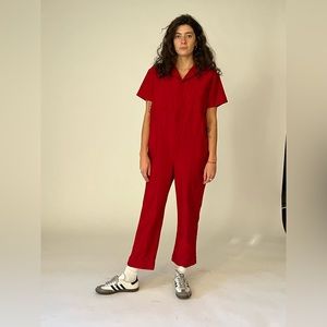 Caron Callahan Crawford Jumpsuit in Crimson Red Size M/L